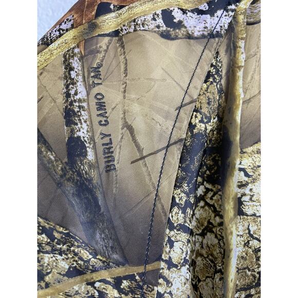 WFS Camo Gear Sz L Quilted LS Pockets Inside & Out Full Zip Burly Camo Tan Coat - Picture 4 of 9